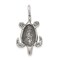Sterling Silver Antiqued Sea Turtle Pendant Charm Jewerly 23mm x 16mm